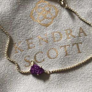 NWOT Kendra Scott Helga Gold Pendant in Purple